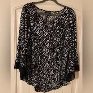 Women’s STITCH Collection Brand Black with White Polkadots Blouse XL